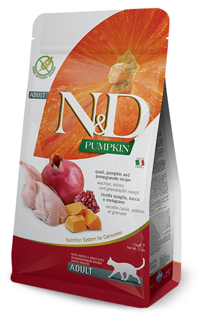 Farmina N&D Pumpkin Adult Xira Trofi ga Enilikes Gtes me Ortuki Kolokutha kai Rodi 300gr
