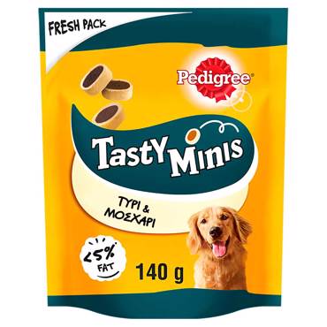 PEDIGREE TASTY MINIS ΤΥΡΙ & ΜΟΣΧΑΡΙ 140g