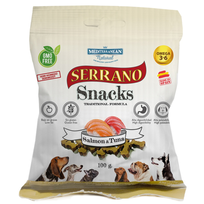 Lixoudies Serrano se mikres boukies me solomo kai tono 100gr