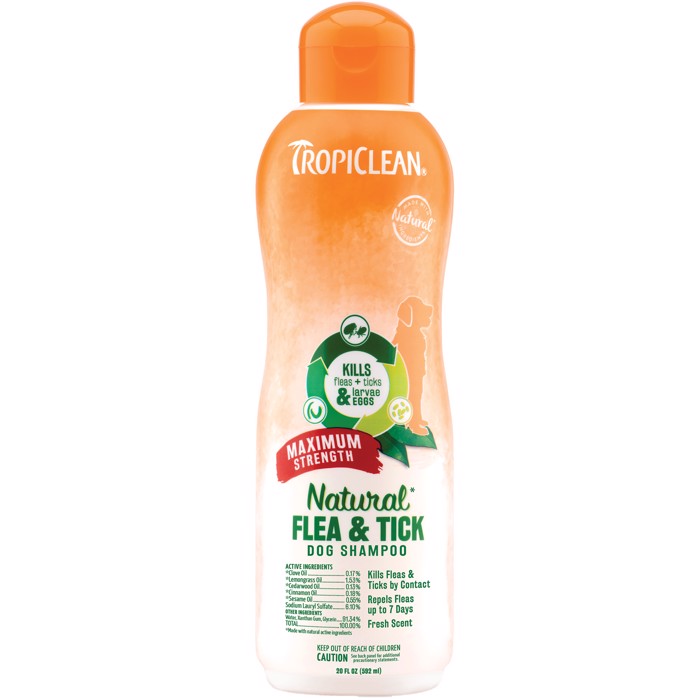 Tropiclean Flea & Tick Dog Shampoo Maximum Strength 355ml Antiparasitiko Sampouan